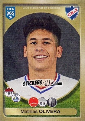 Figurina Mathías Olivera - FIFA 365: 2016-2017 n. 571 - Panini