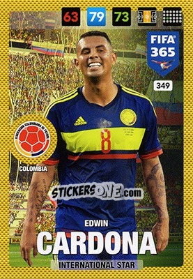 Sticker Edwin Cardona - FIFA 365: 2016-2017. Adrenalyn XL n. 349 - Panini