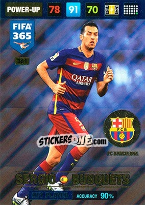 Sticker Sergio Busquets - FIFA 365: 2016-2017. Adrenalyn XL n. 361 - Panini