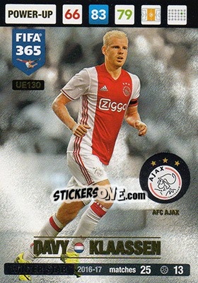 Figurina Davy Klaassen - FIFA 365: 2016-2017. Adrenalyn XL n. UE130 - Panini