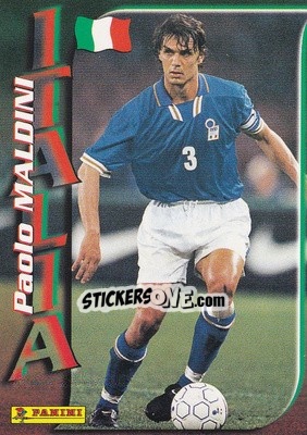 Sticker Paolo Maldini - Azzurri ai Mondiali 1998 n. 27 - Panini