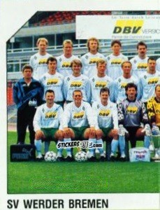 Sticker Mannschaft - German Football Bundesliga 1992-1993 n. 39 - Panini