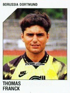Sticker Thomas Franck - German Football Bundesliga 1992-1993 n. 53 - Panini