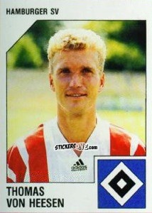 Sticker Thomas von Heesen - German Football Bundesliga 1992-1993 n. 109 - Panini