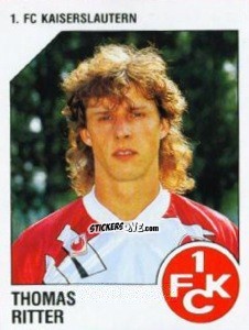 Sticker Thomas Ritter - German Football Bundesliga 1992-1993 n. 123 - Panini