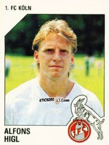 Sticker Alfons Higl - German Football Bundesliga 1992-1993 n. 159 - Panini