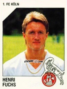 Sticker Henri Fuchs - German Football Bundesliga 1992-1993 n. 171 - Panini