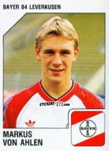 Sticker Markus von Ahlen - German Football Bundesliga 1992-1993 n. 178 - Panini
